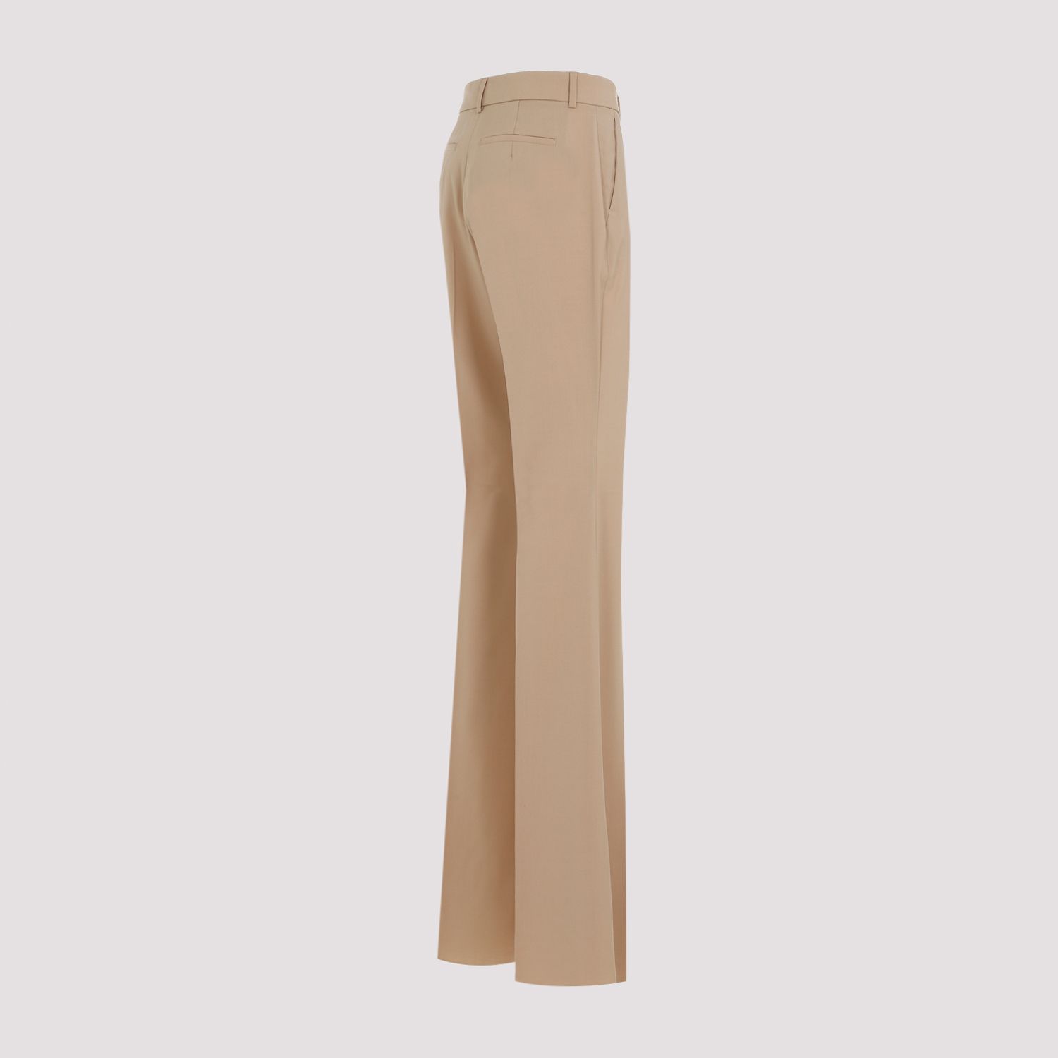 SPORTMAX  Pantaloni Svasati in Lana Vergine Beige Sportmax da Donna Acquista Ora