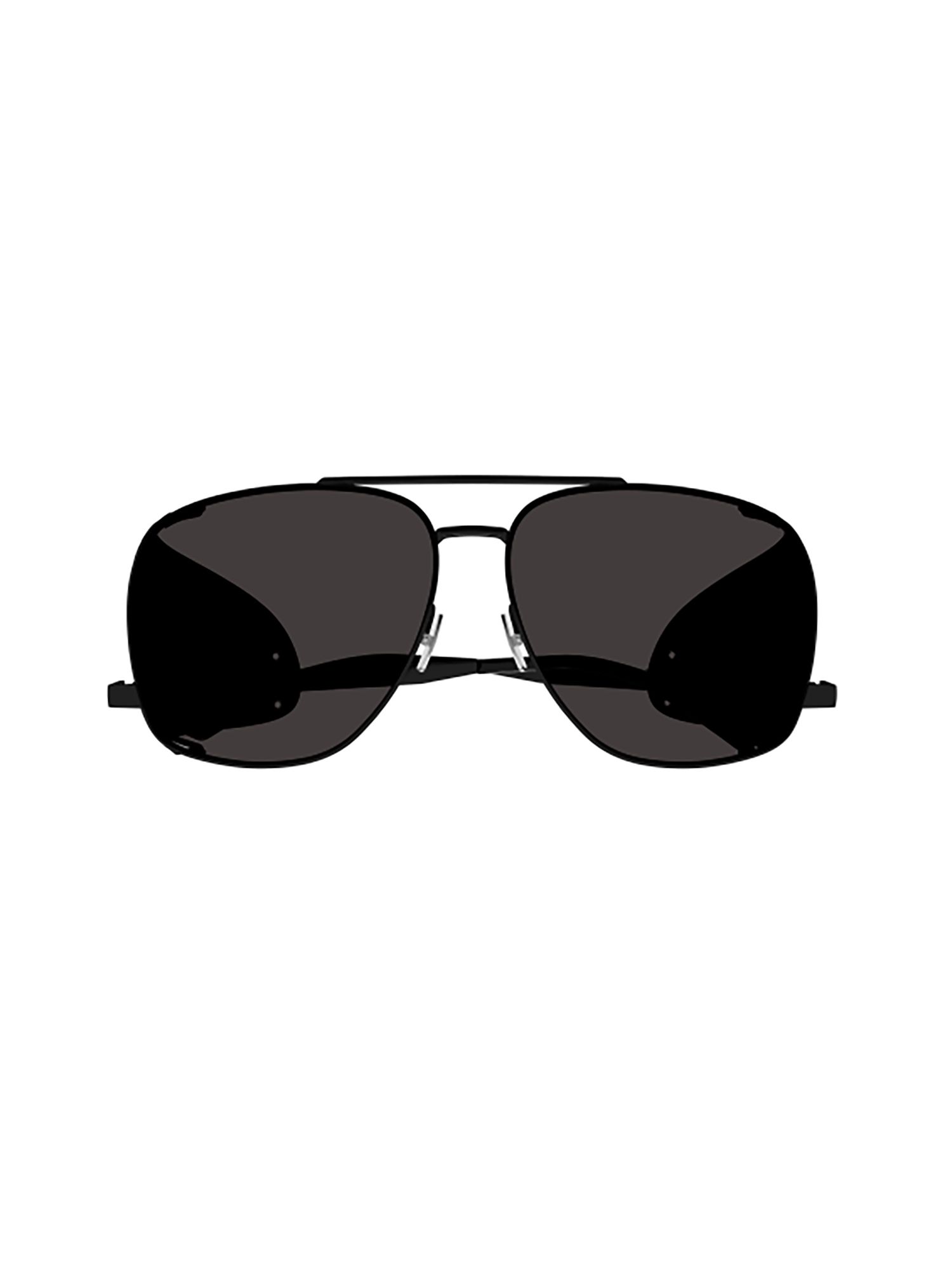 SAINT LAURENT  Occhiali da Sole Neri SAINT LAURENT SL 653 con Spoiler in Pelle per Donna Novità