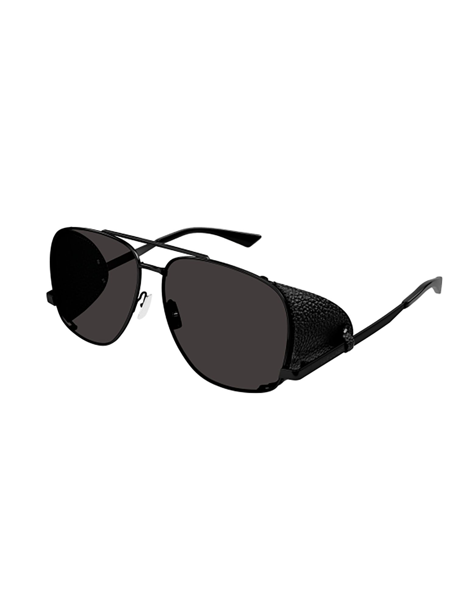 SAINT LAURENT  Occhiali da Sole Neri SAINT LAURENT SL 653 con Spoiler in Pelle per Donna Novità