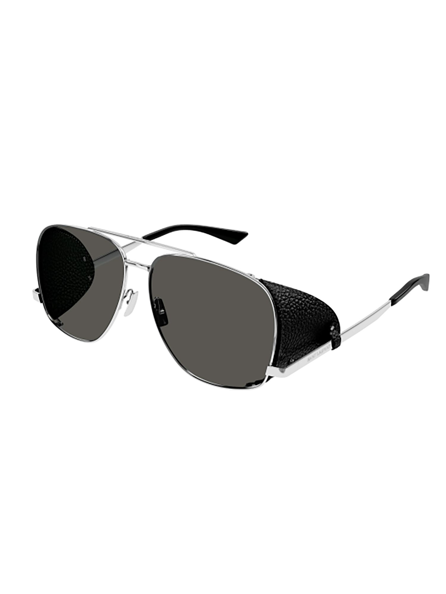 SAINT LAURENT  Occhiali da Sole Saint Laurent con Spoiler in Pelle Metallica Sconto