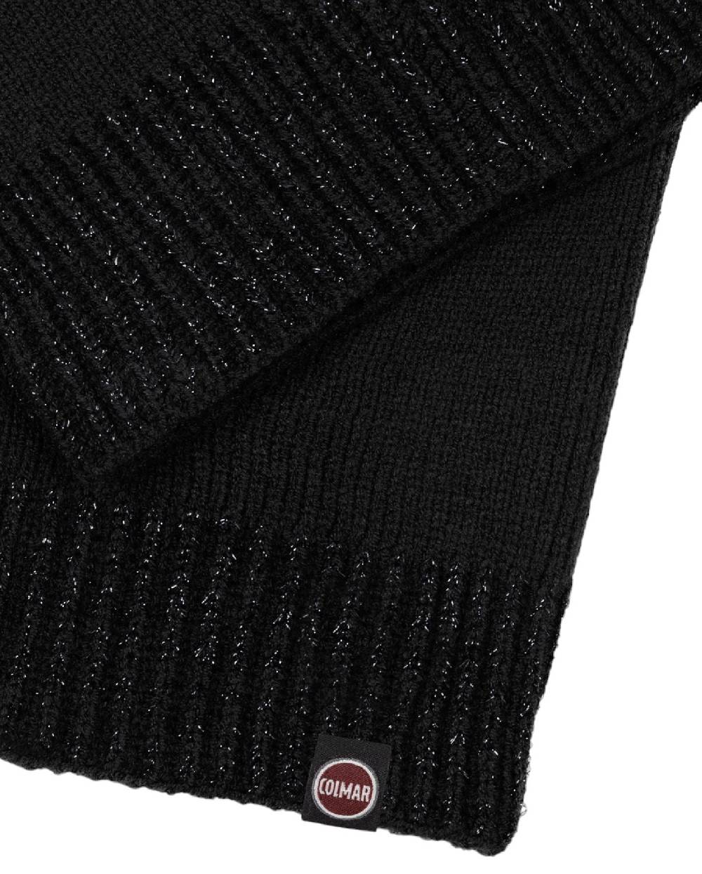 COLMAR  Sciarpa Morbida Nera da Donna Colmar con Bordo Lurex Saldi Di Fabbrica