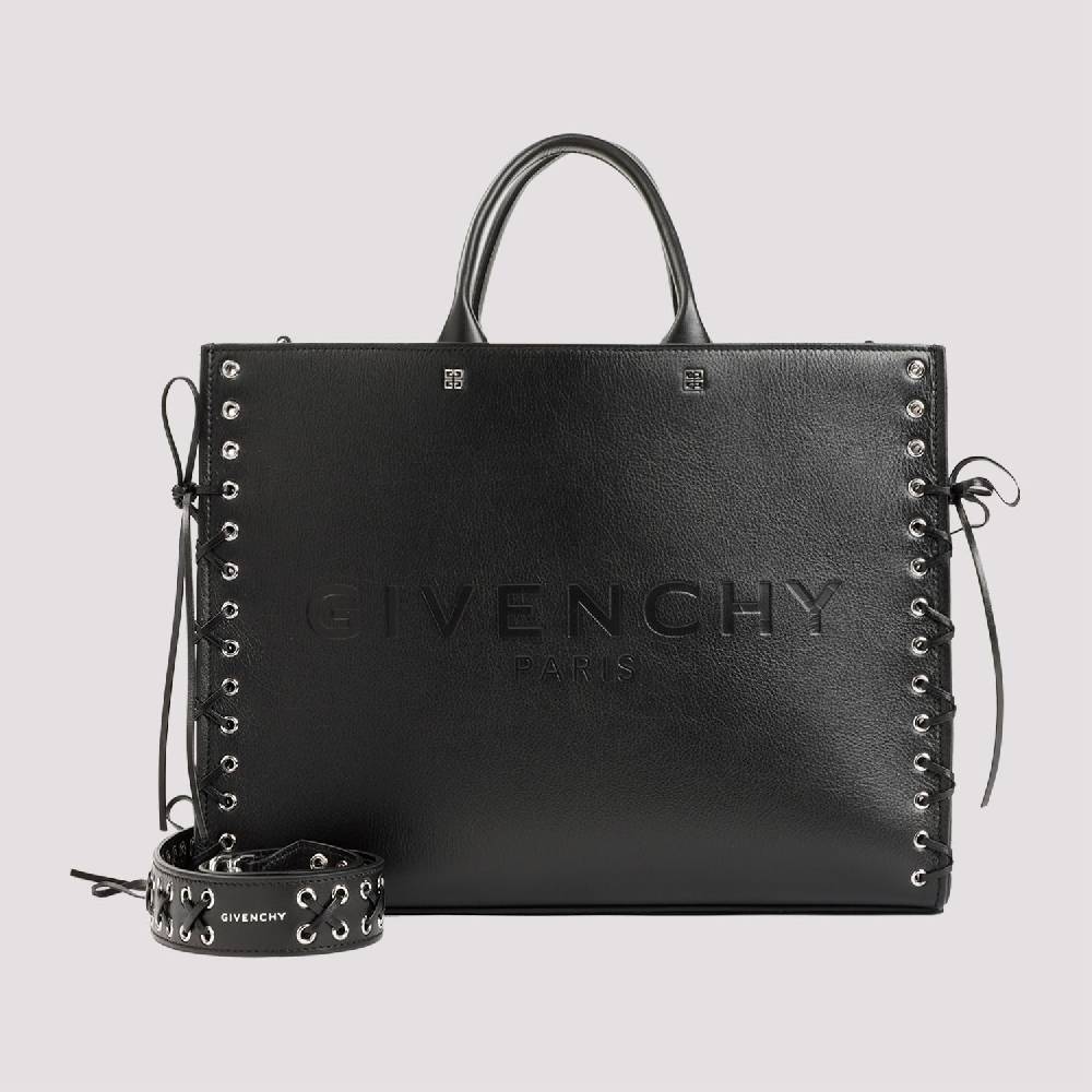 GIVENCHY  Givenchy Borsa Tote Nera in Pelle Media - Cerniera e Occhielli Vendite Flash