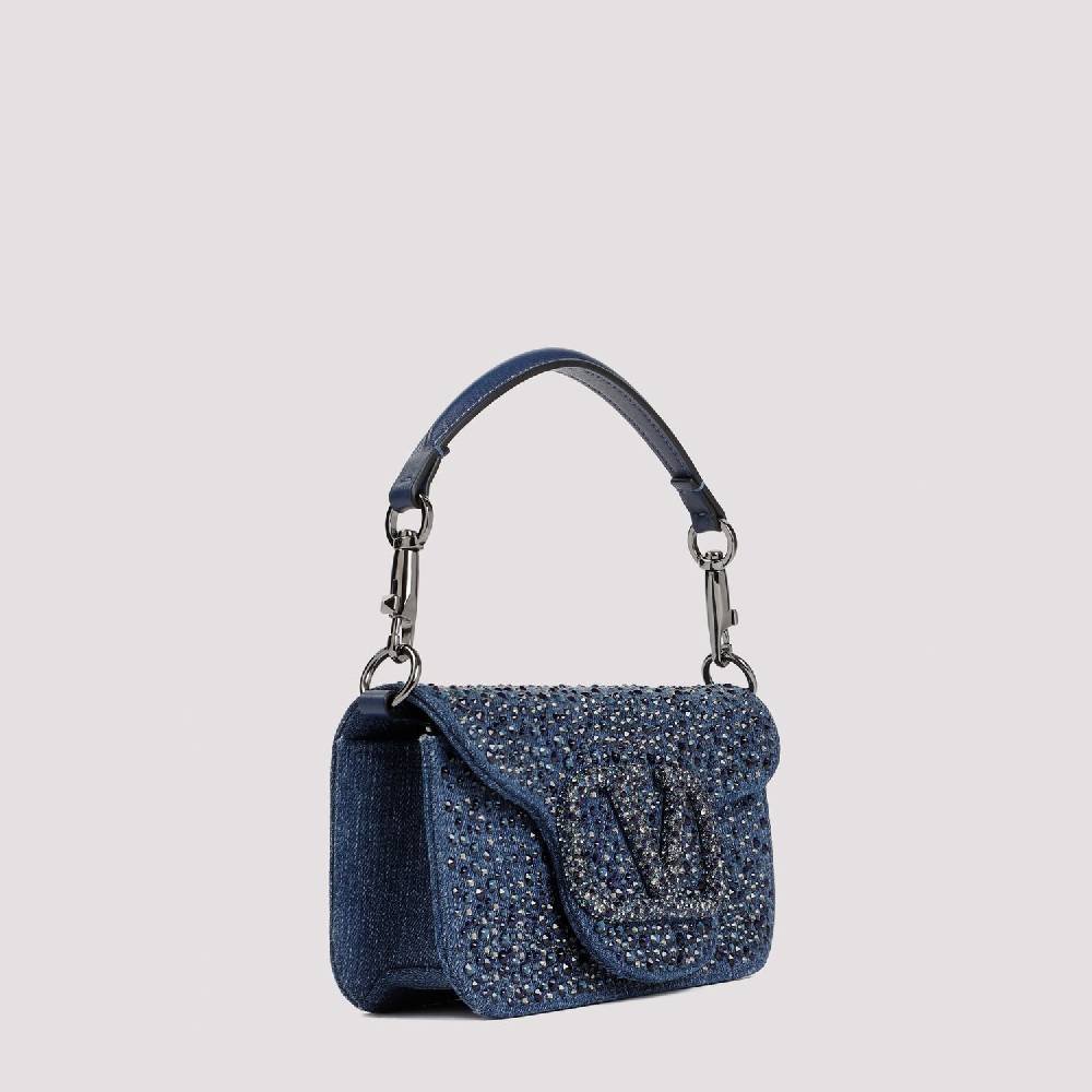 VALENTINO GARAVANI  Borsa a Spalla Piccola Blu con Strass di Valentino Garavani Moda