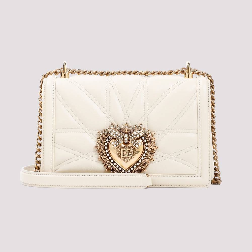 DOLCE & GABBANA  Borsa a Spalla Devotion Dolce & Gabbana in Pelle Color Nude Promozione
