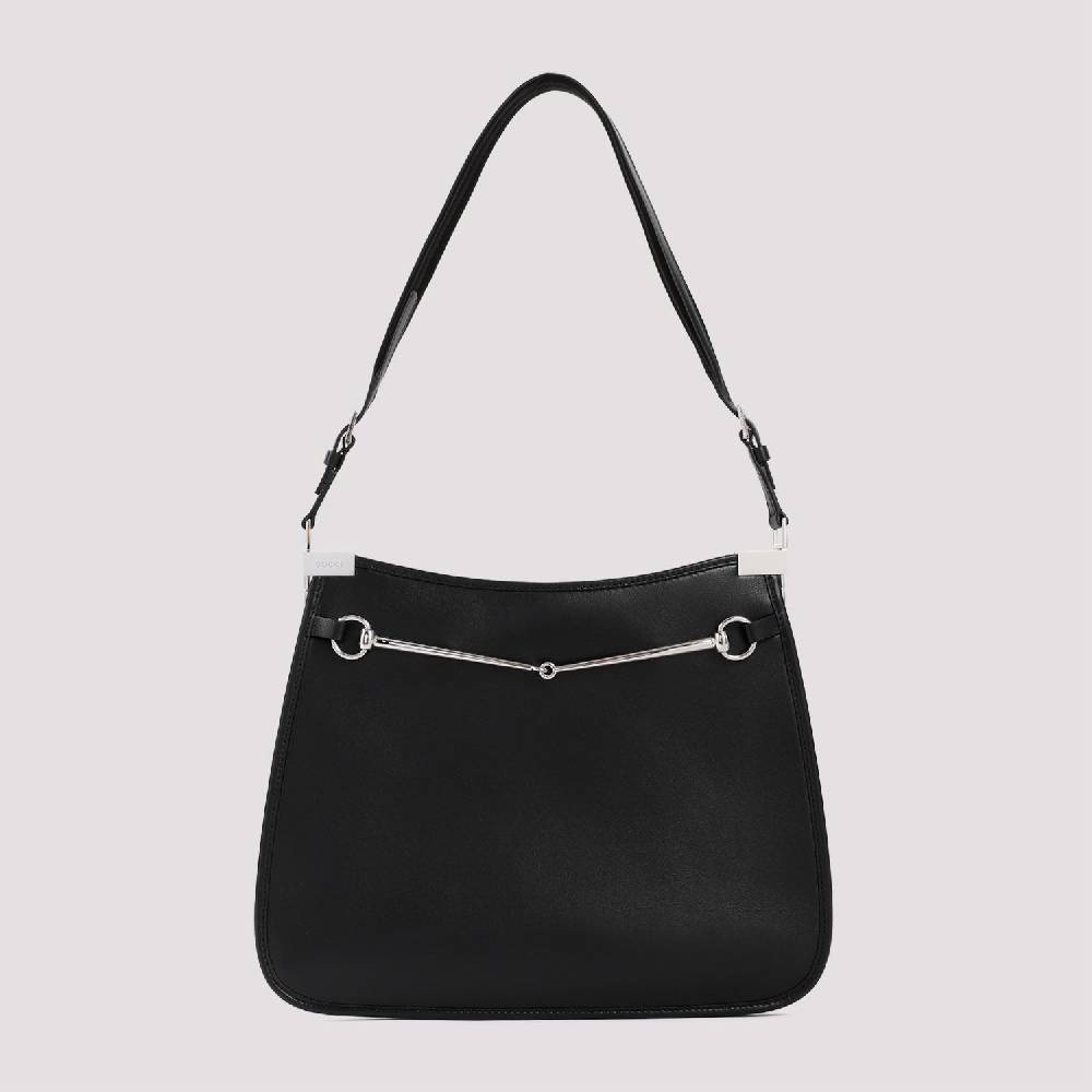 GUCCI  Borsa GUCCI in Pelle Nappa Nera con Accessori Argentati Qualità Garantita