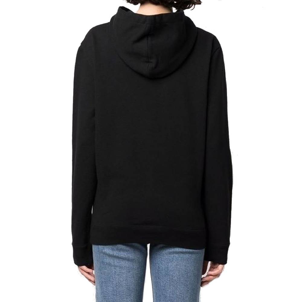 SAINT LAURENT  Felpa con Cappuccio Nera Logo SAINT LAURENT in Cotone per Donna Acquista Ora
