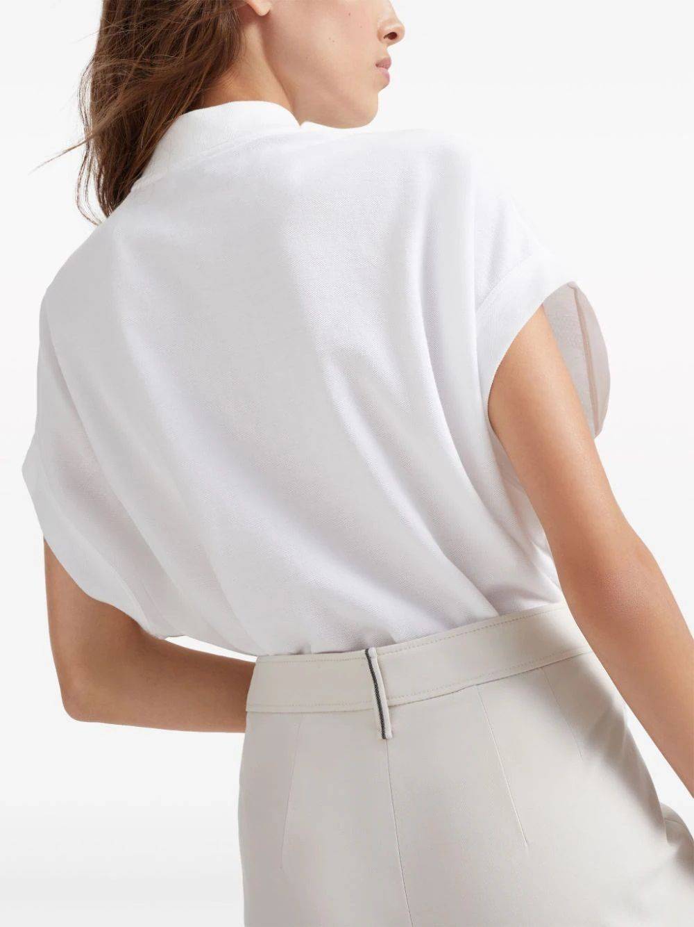 BRUNELLO CUCINELLI  Pantaloni Donna Bianchi in Cotone Elasticizzato Brunello Cucinelli Sottocosto