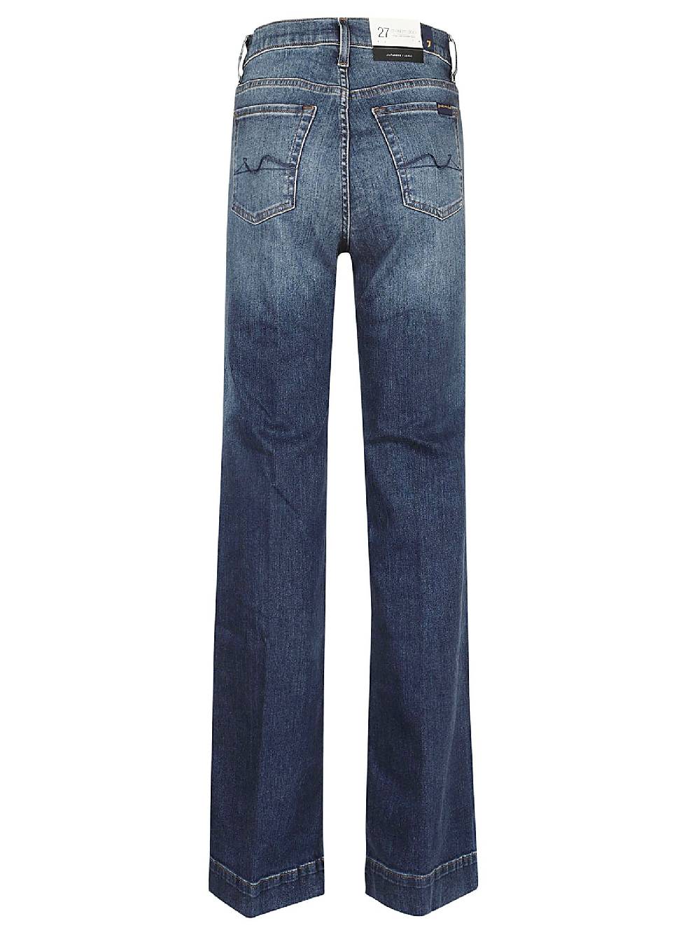 7 FOR ALL MANKIND  Jeans di Cotone Blu da Donna 7 For All Mankind Outlet