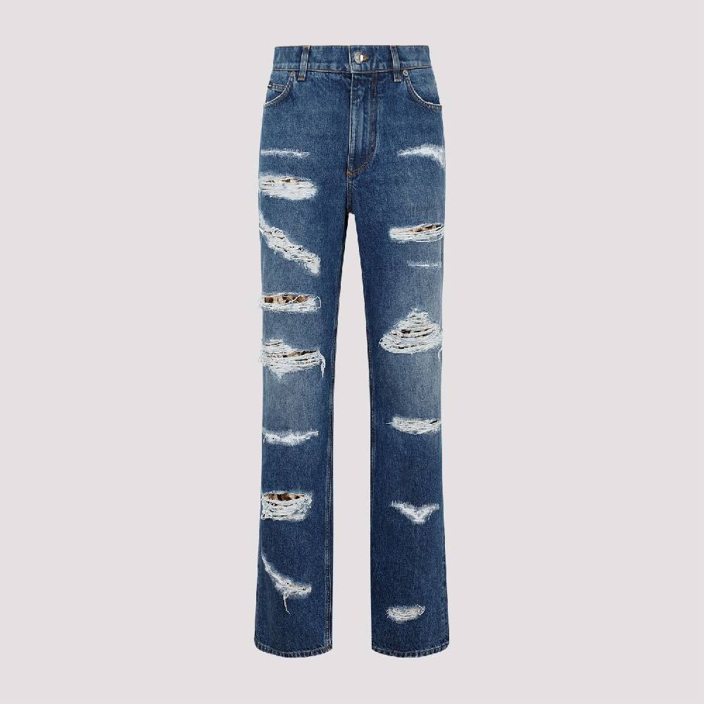 DOLCE & GABBANA  Jeans Distressed Cotone Blu Dolce & Gabbana Saldi