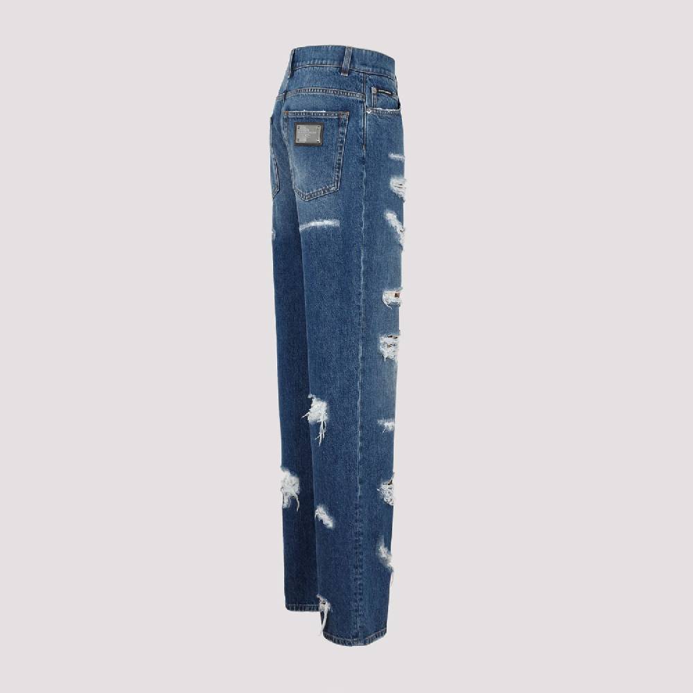 DOLCE & GABBANA  Jeans Distressed Cotone Blu Dolce & Gabbana Saldi