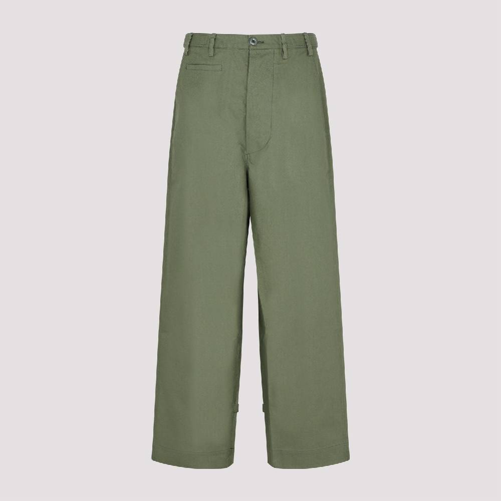 KENZO  Pantaloni Oversize in Cotone Kaki Scuro da Uomo KENZO Offerte