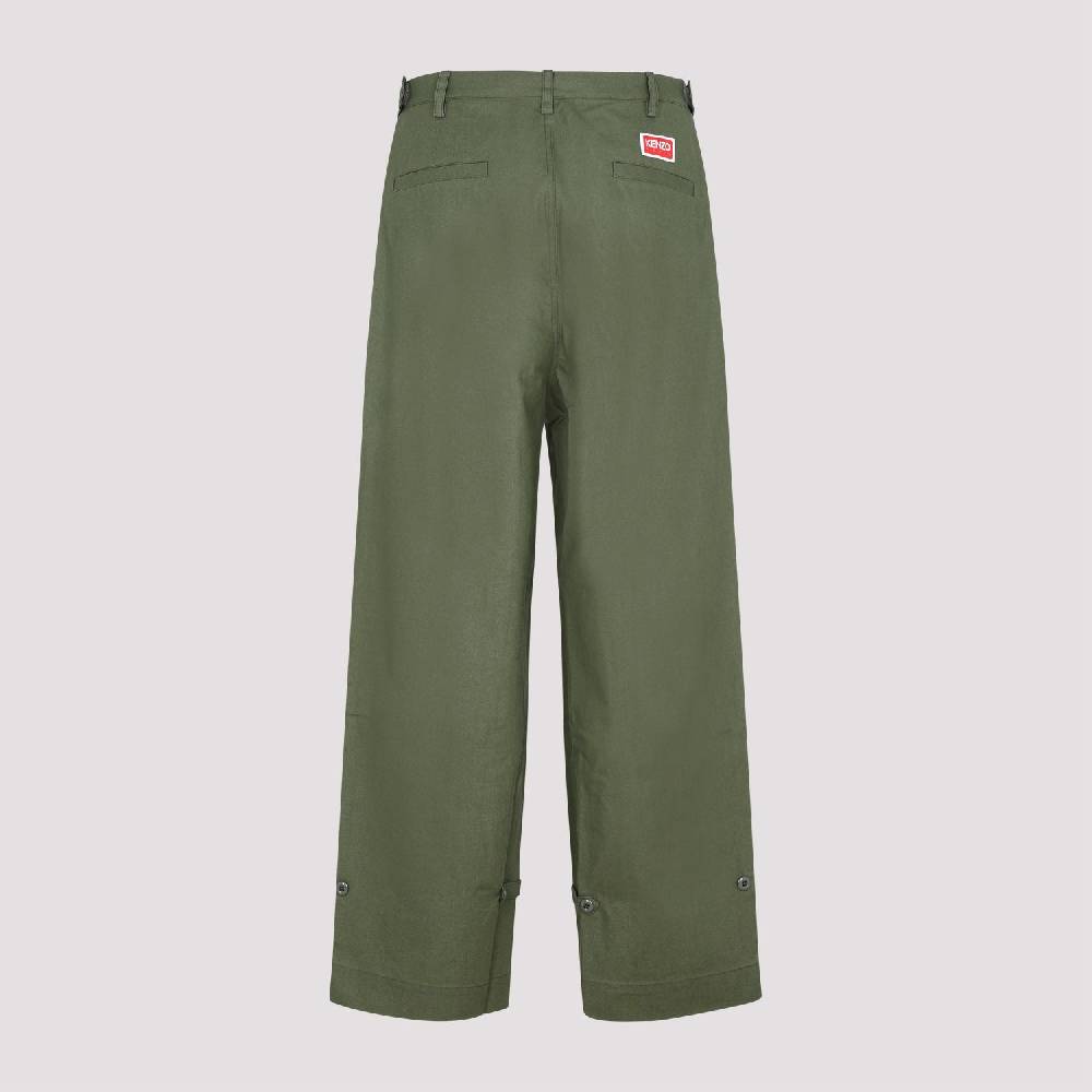 KENZO  Pantaloni Oversize in Cotone Kaki Scuro da Uomo KENZO Offerte