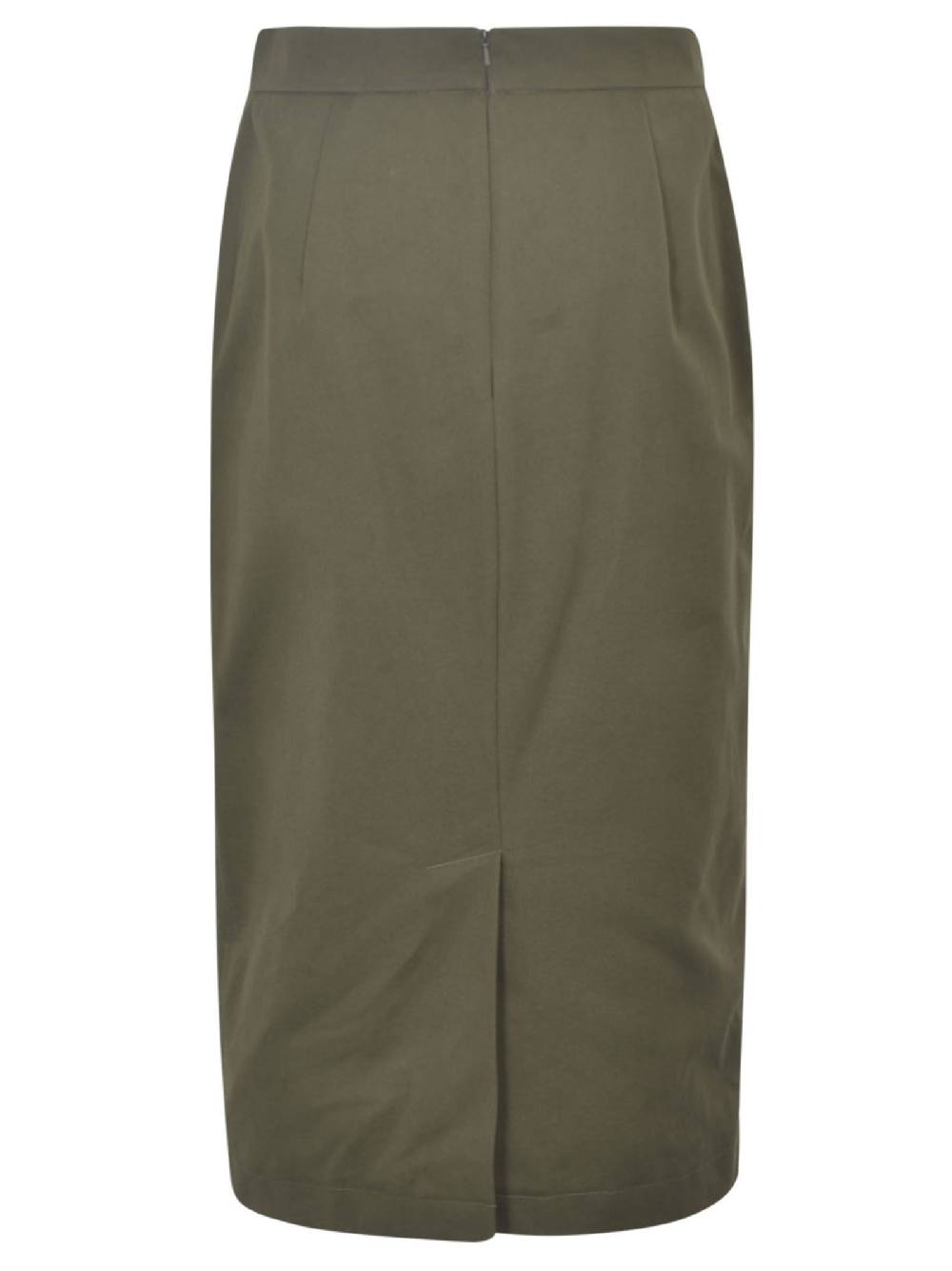 MAX MARA  Gonna in Cotone Verde Oliva Max Mara con Tasche Laterali I Più Venduti