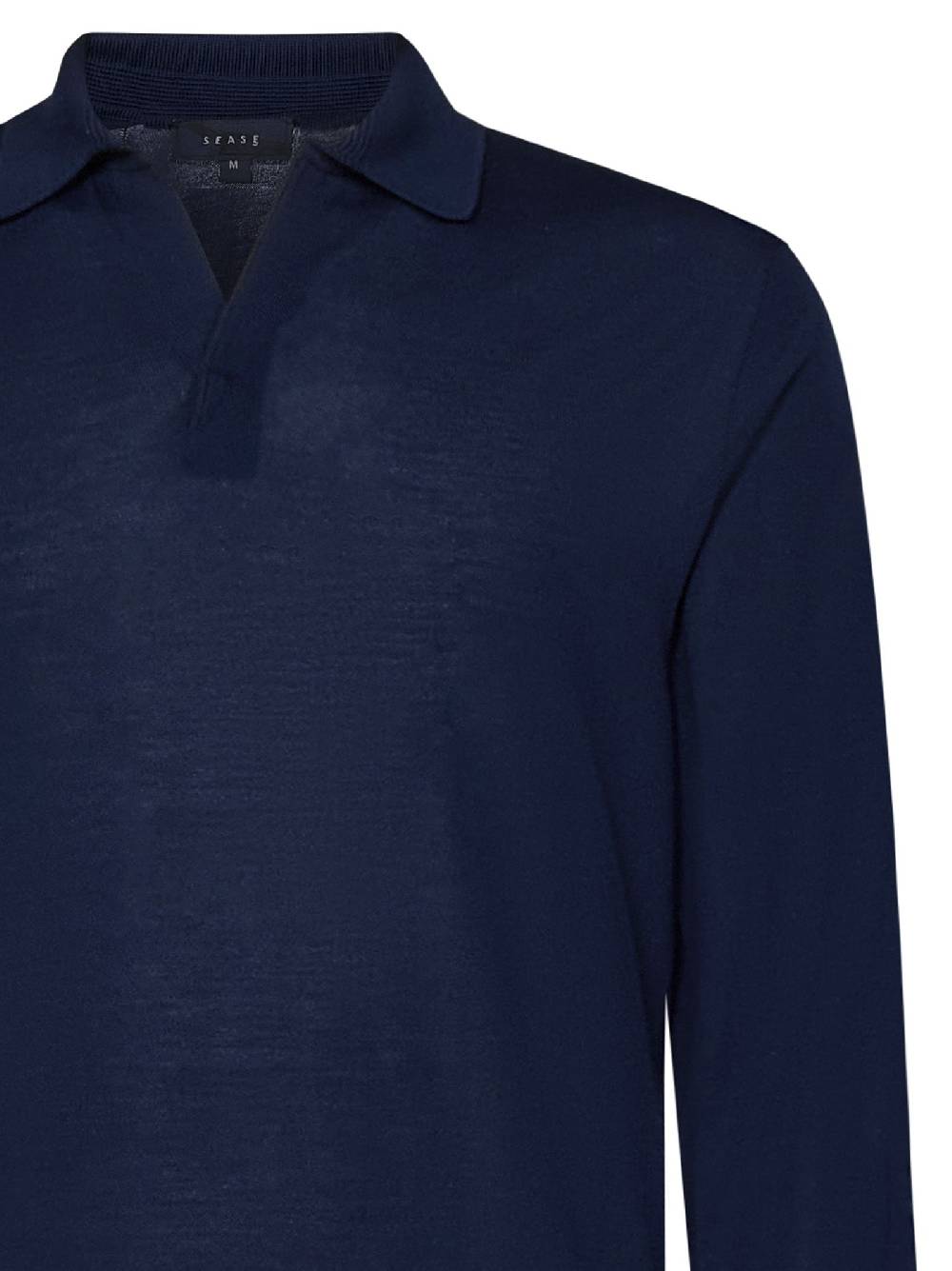 SEASE  Polo Uomo SEASE in Lana Vergine Blu Navy Qualità