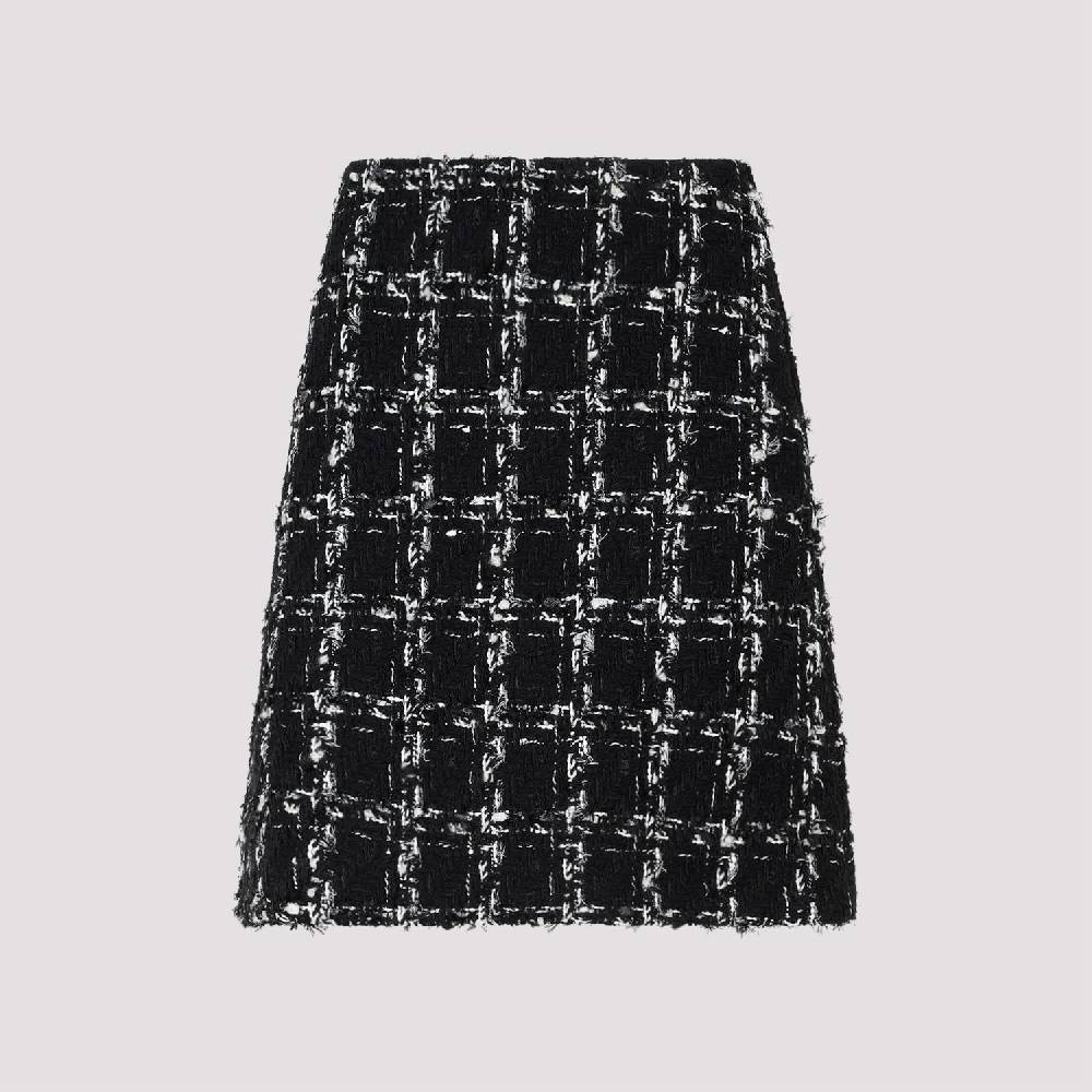 GIAMBATTISTA VALLI  Minigonna in Tweed Giambattista Valli - Quadri Bianco e Nero Soddisfazione Garantita