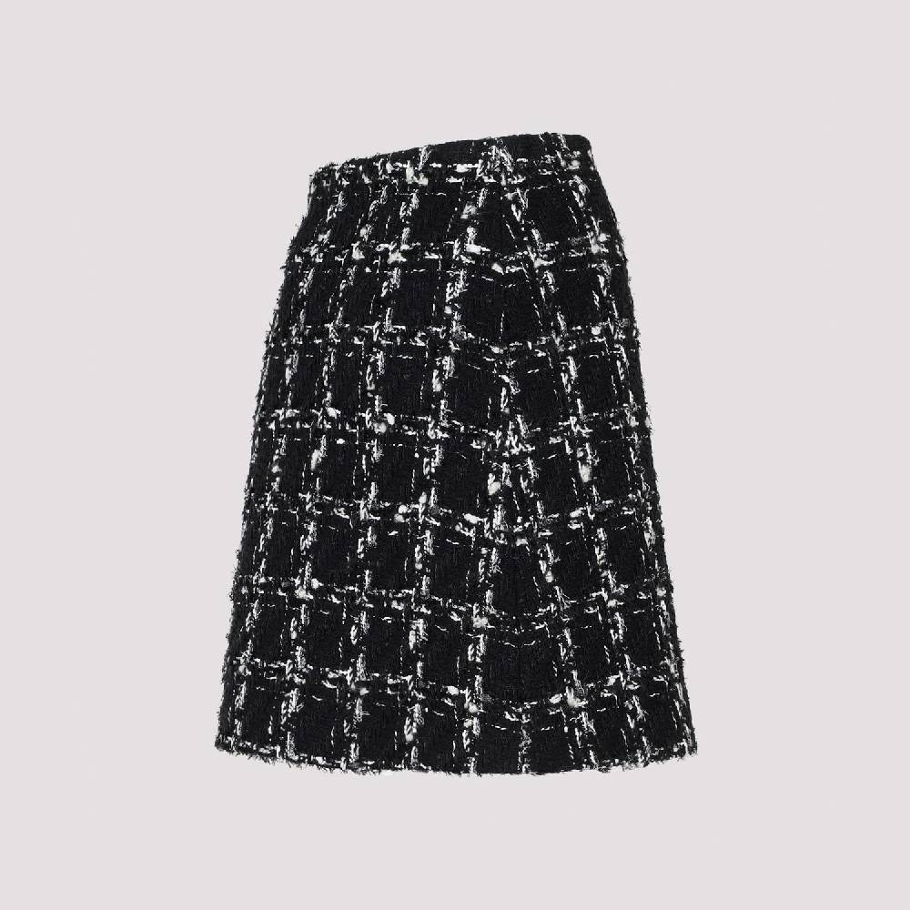 GIAMBATTISTA VALLI  Minigonna in Tweed Giambattista Valli - Quadri Bianco e Nero Soddisfazione Garantita