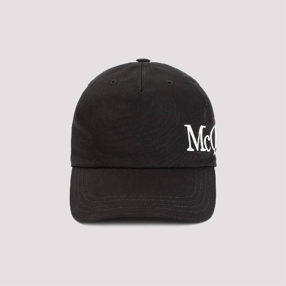 ALEXANDER MCQUEEN  Cappellino in Cotone con Logo Ricamato Alexander McQueen - Nero Acquista Ora