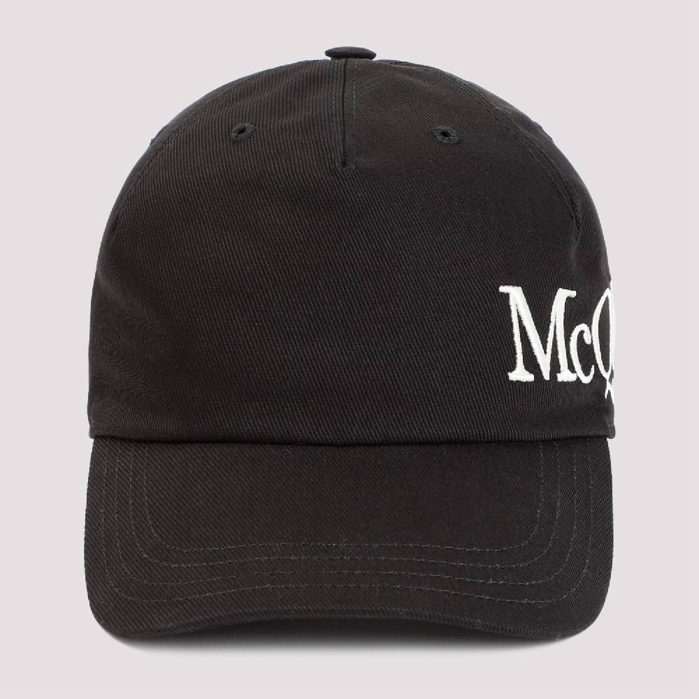 ALEXANDER MCQUEEN  Cappellino in Cotone con Logo Ricamato Alexander McQueen - Nero Acquista Ora