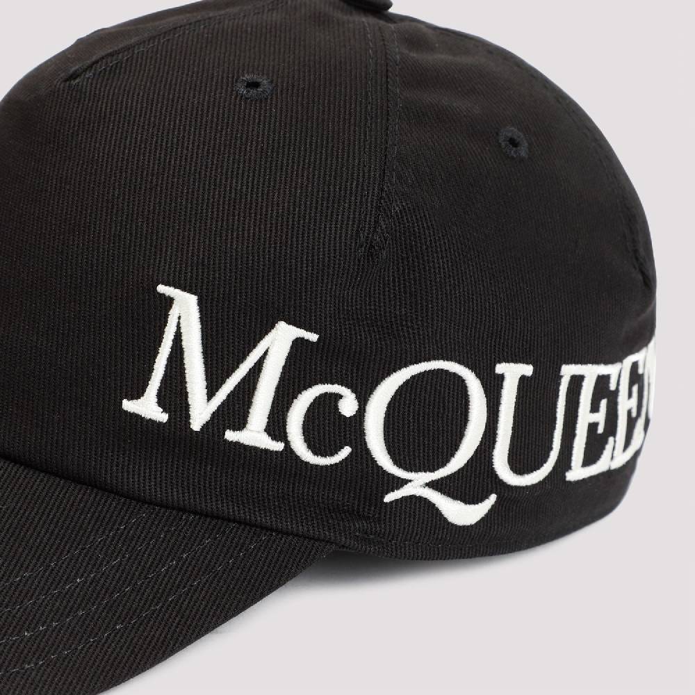 ALEXANDER MCQUEEN  Cappellino in Cotone con Logo Ricamato Alexander McQueen - Nero Acquista Ora