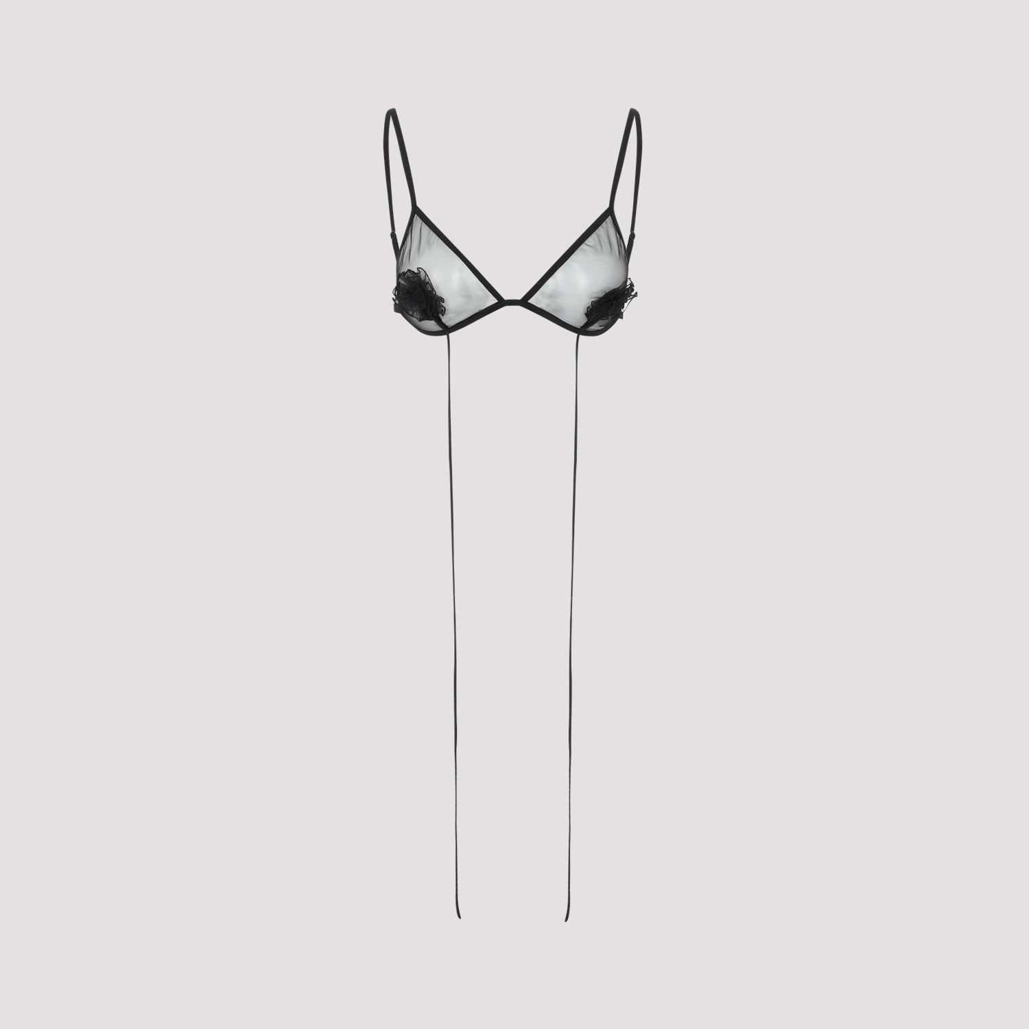 NENSI DOJAKA  Reggiseno Nensi Dojaka Nero Trasparente con Fiore Fino Al -60%