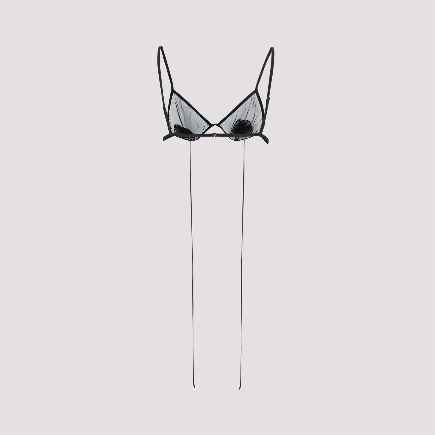 NENSI DOJAKA  Reggiseno Nensi Dojaka Nero Trasparente con Fiore Fino Al -60%