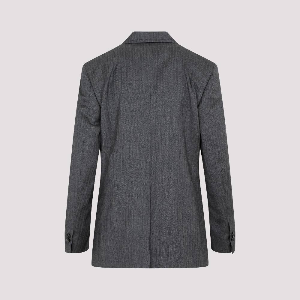 BOTTEGA VENETA  Blazer di Lana Chevron Grigio Bottega Veneta per Donna Shopping Online