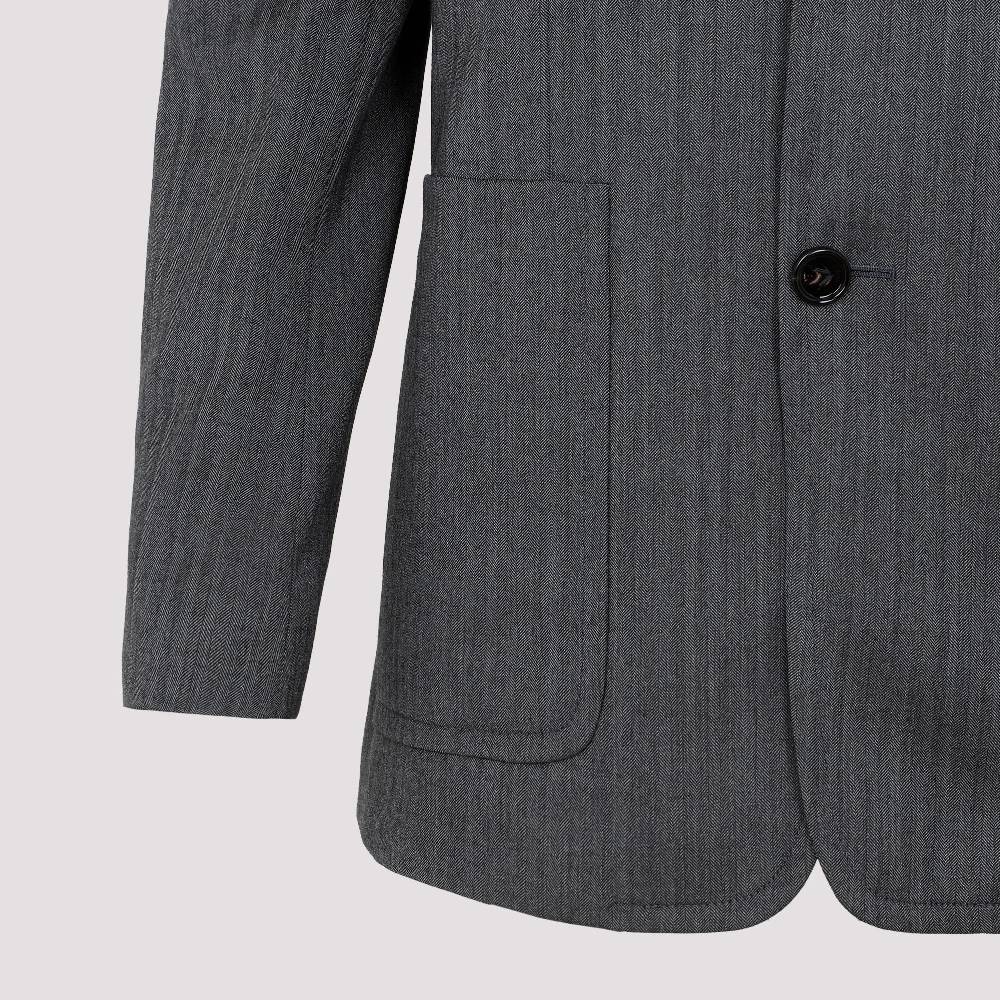 BOTTEGA VENETA  Blazer di Lana Chevron Grigio Bottega Veneta per Donna Shopping Online