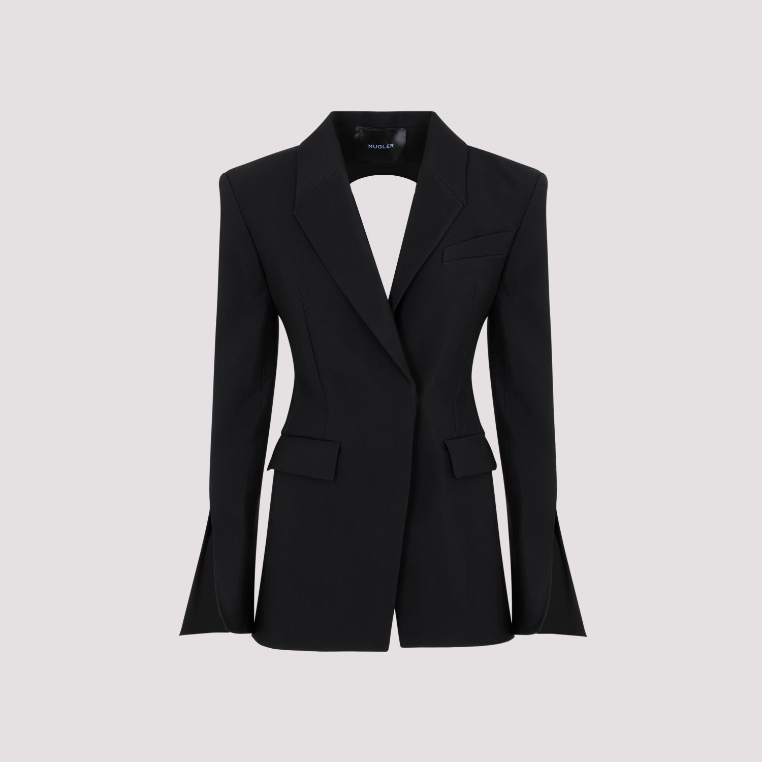 MUGLER  Giacca Avvolgente in Misto Lana Nera MUGLER Donna Affare Del Giorno