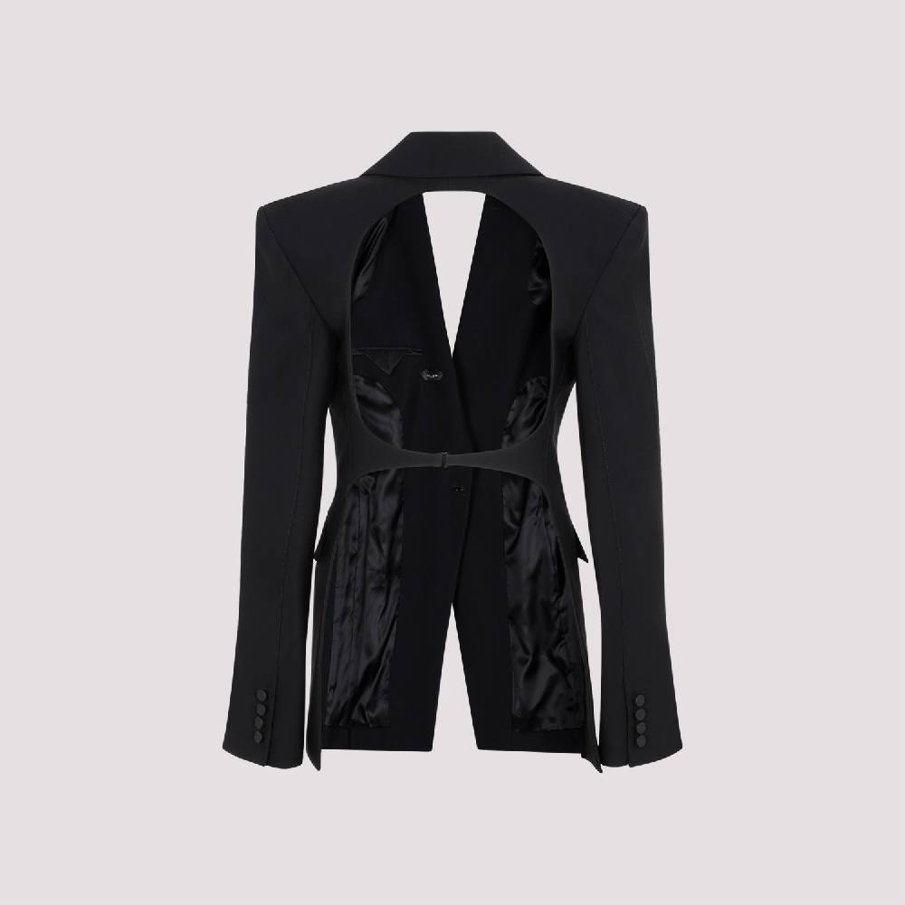 MUGLER  Giacca Avvolgente in Misto Lana Nera MUGLER Donna Affare Del Giorno