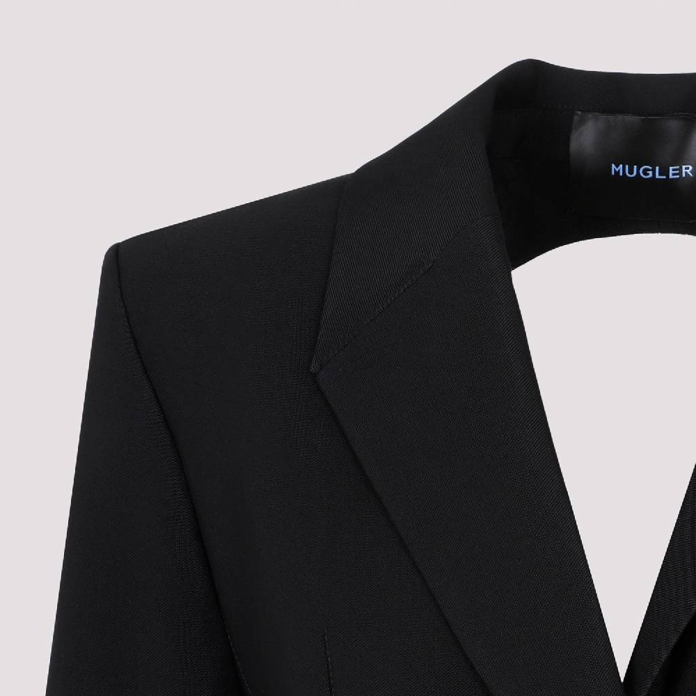 MUGLER  Giacca Avvolgente in Misto Lana Nera MUGLER Donna Affare Del Giorno