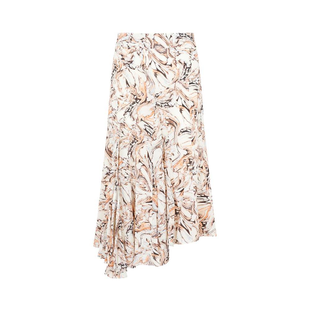 ISABEL MARANT  Gonna in Seta Toscane Isabel Marant Beige con Motivo Geometrico