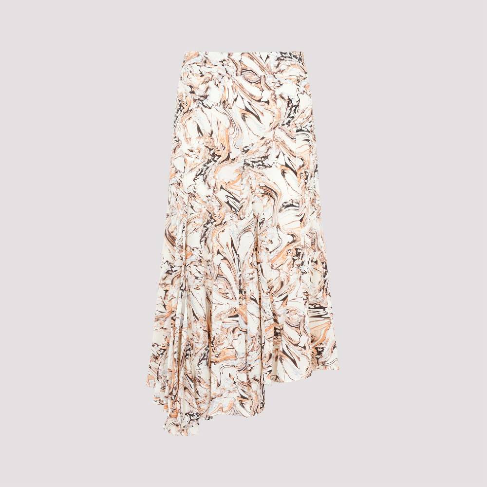 ISABEL MARANT  Gonna in Seta Toscane Isabel Marant Beige con Motivo Geometrico Prezzo Ridotto