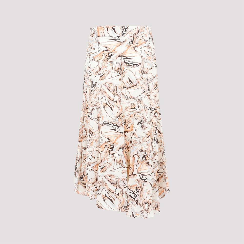 ISABEL MARANT  Gonna in Seta Toscane Isabel Marant Beige con Motivo Geometrico Prezzo Ridotto