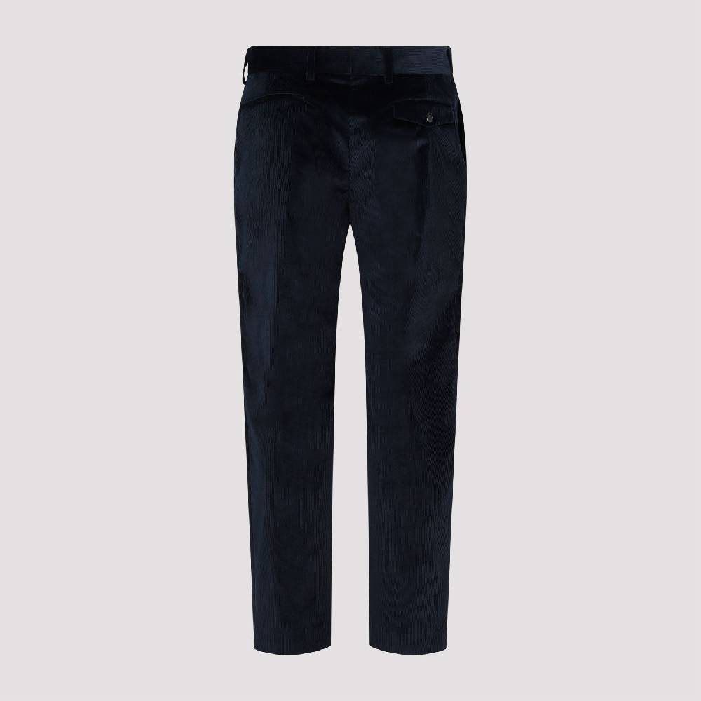 PAUL SMITH  Pantaloni in Velluto Cotone e Lana Blu Navy Paul Smith Novità