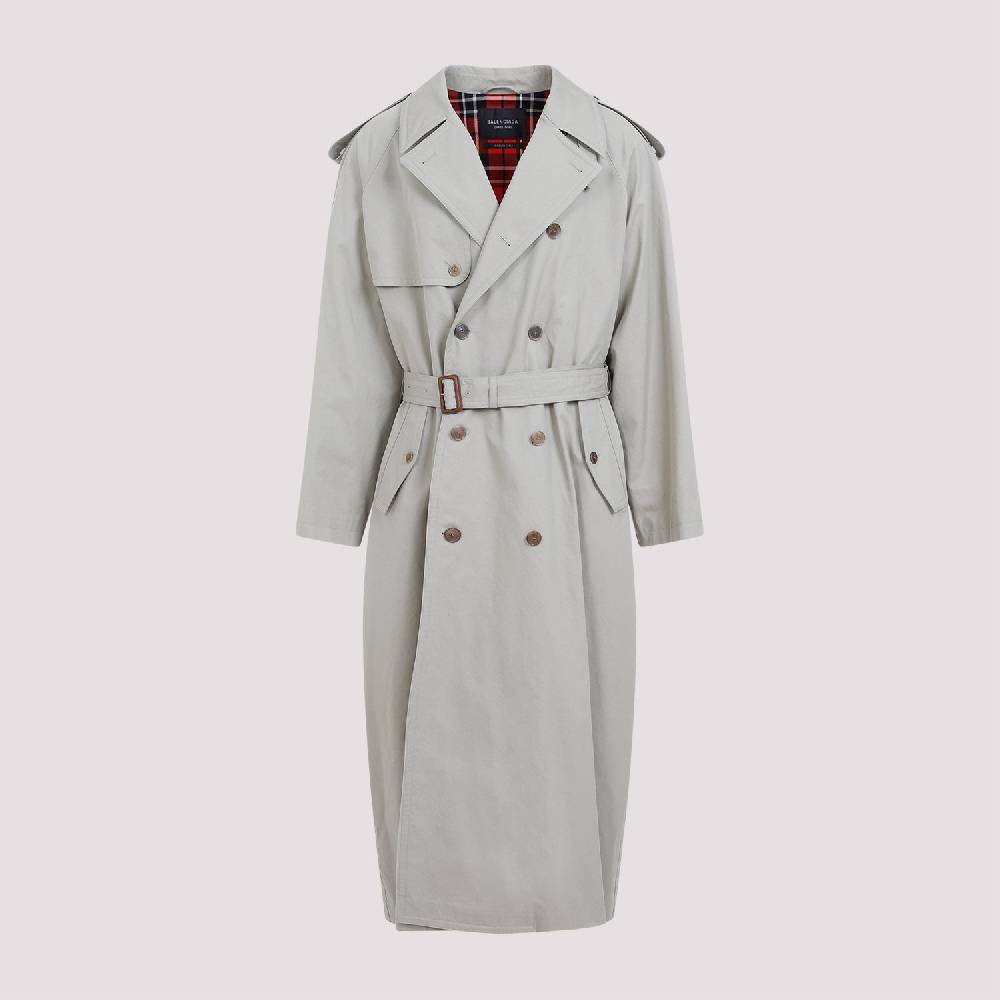BALENCIAGA  Cappotto Cotone Beige Militare Balenciaga Donna Presa