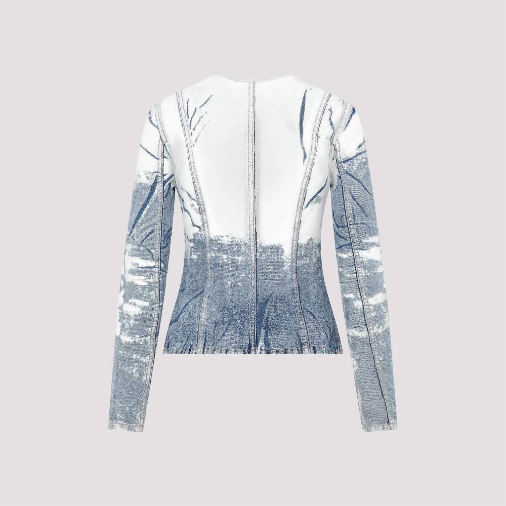 DIESEL  Giacca di Jeans Strappata Blu DIESEL in Cotone da Donna In Vendita