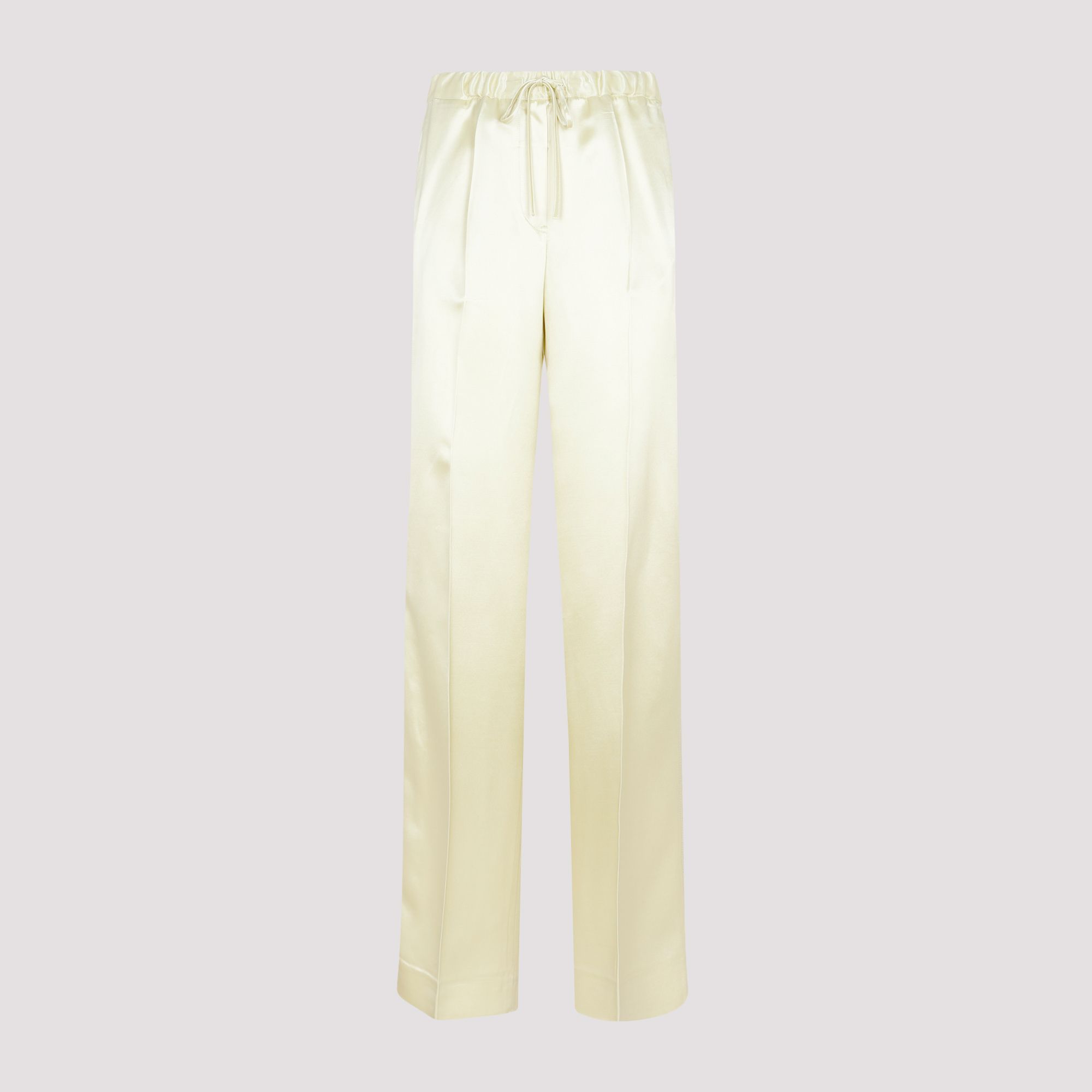 JIL SANDER  Pantaloni Verdi in Misto Viscosa JIL SANDER - Vita Elastica e Taglio Dritto Donna Saldi