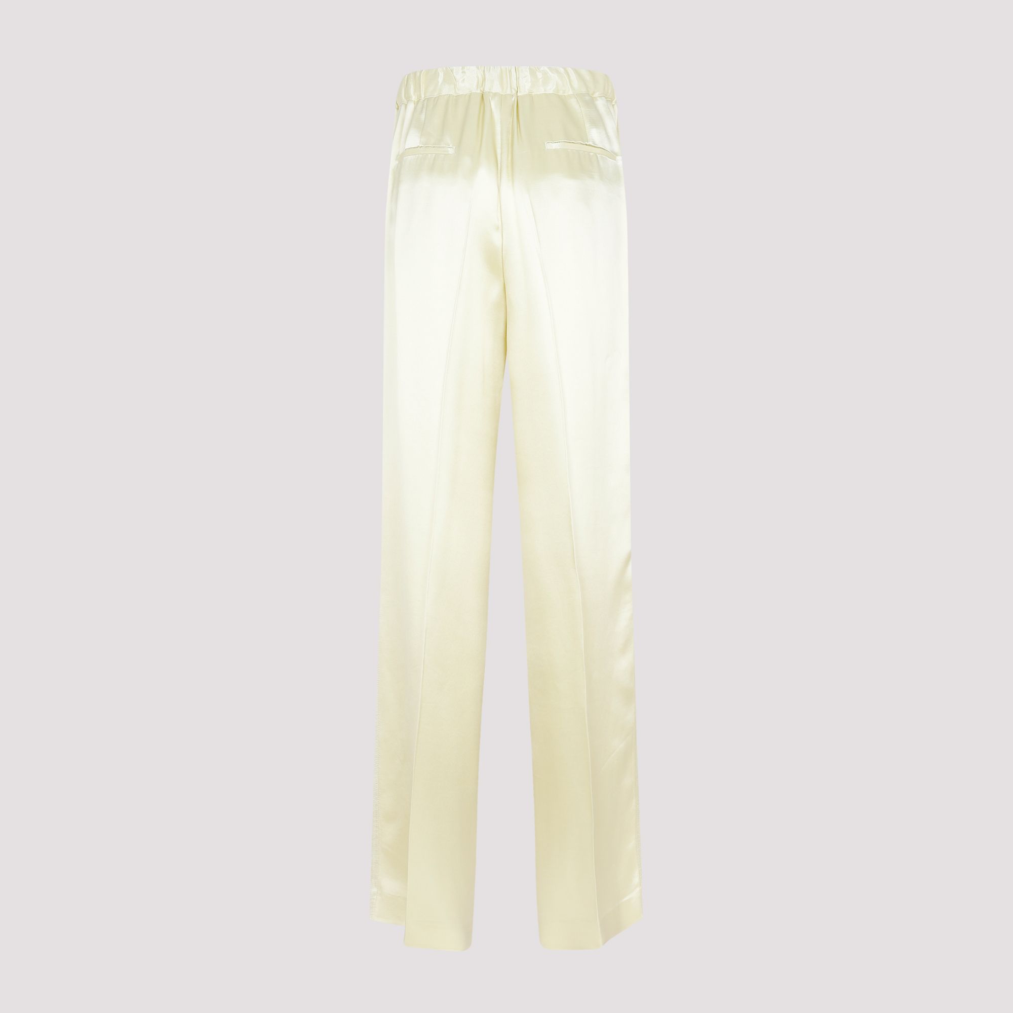 JIL SANDER  Pantaloni Verdi in Misto Viscosa JIL SANDER - Vita Elastica e Taglio Dritto Donna Saldi