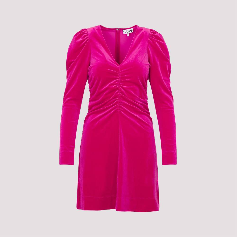 GANNI  Abito Mini in Velluto GANNI Love Potion - Rosa & Viola Offerte