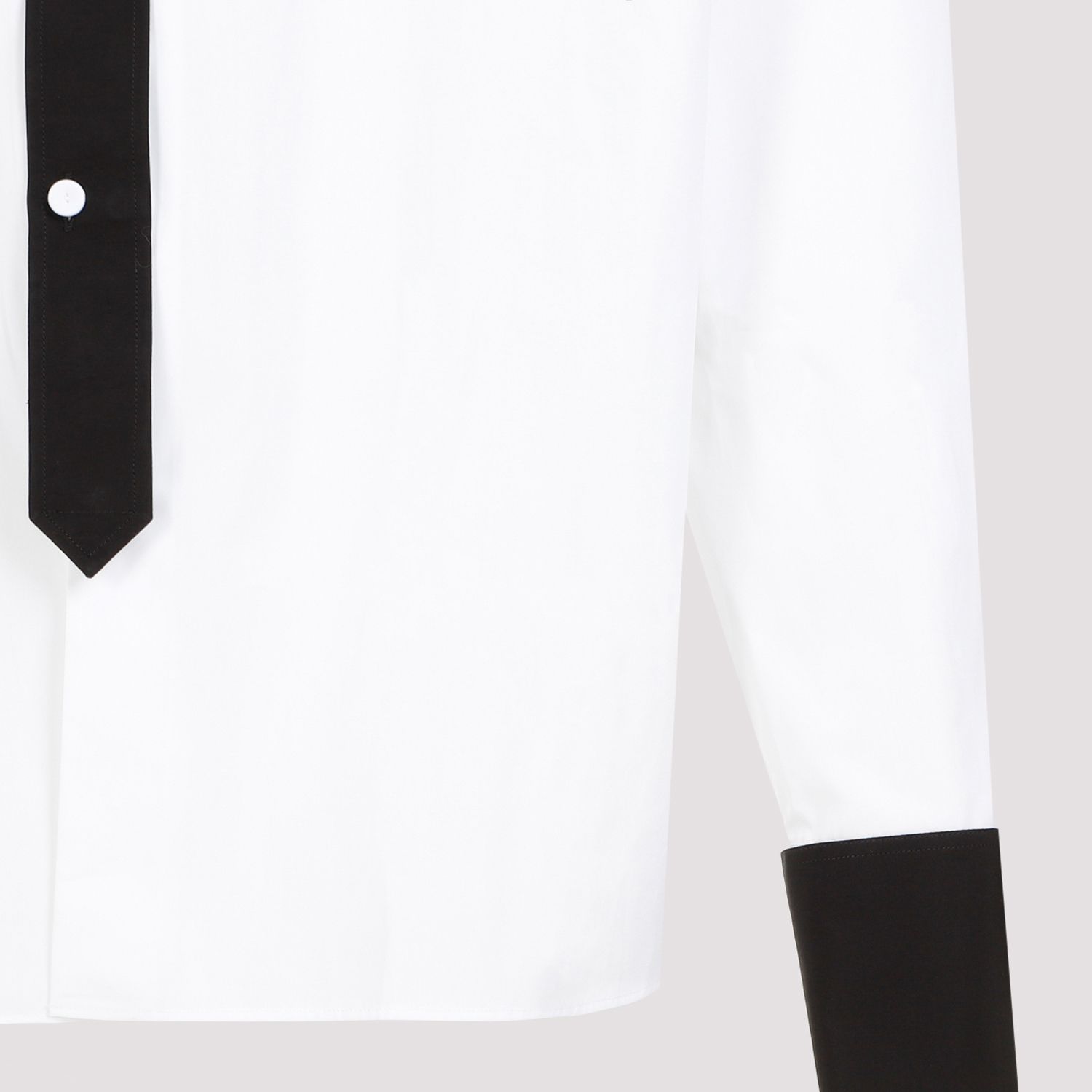 PRADA  Camicia Prada Uomo Cotone Bianco con Colletto a Contrasto Nero Hotsell