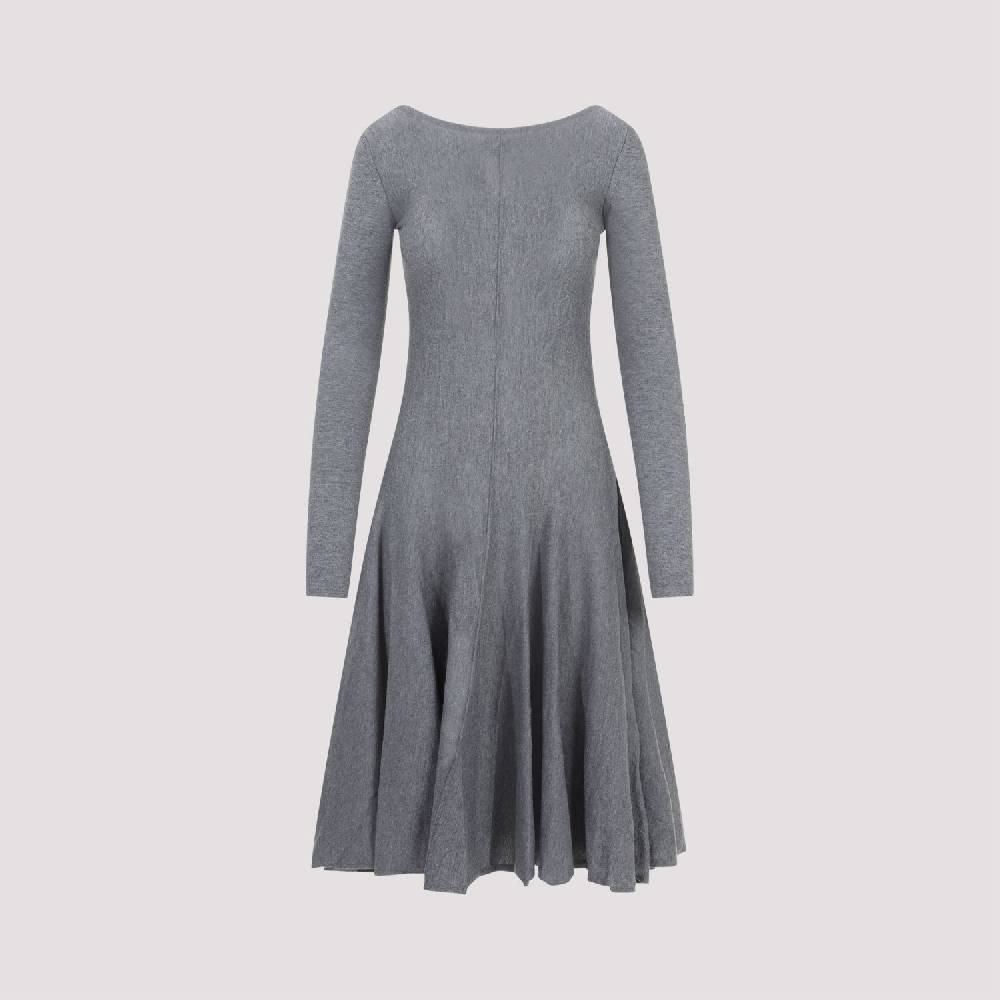 KHAITE  Abito Svasato in Lana Vergine Grigio KHAITE da Donna Vendita Calda