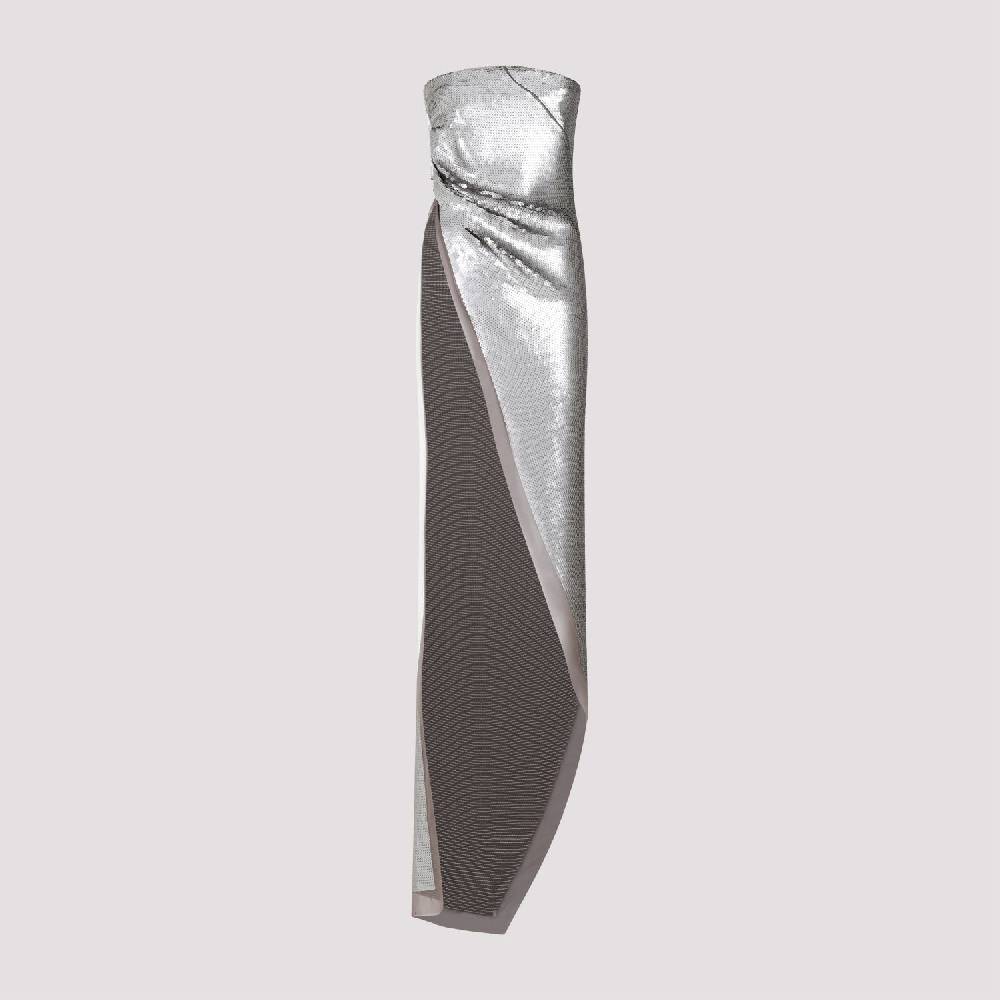 RICK OWENS  Top in Seta Grigio Perla con Paillettes Rick Owens Negozio