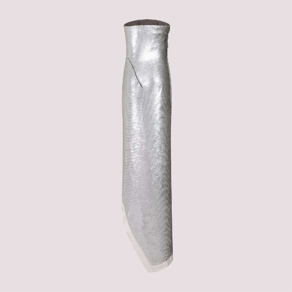 RICK OWENS  Top in Seta Grigio Perla con Paillettes Rick Owens Negozio