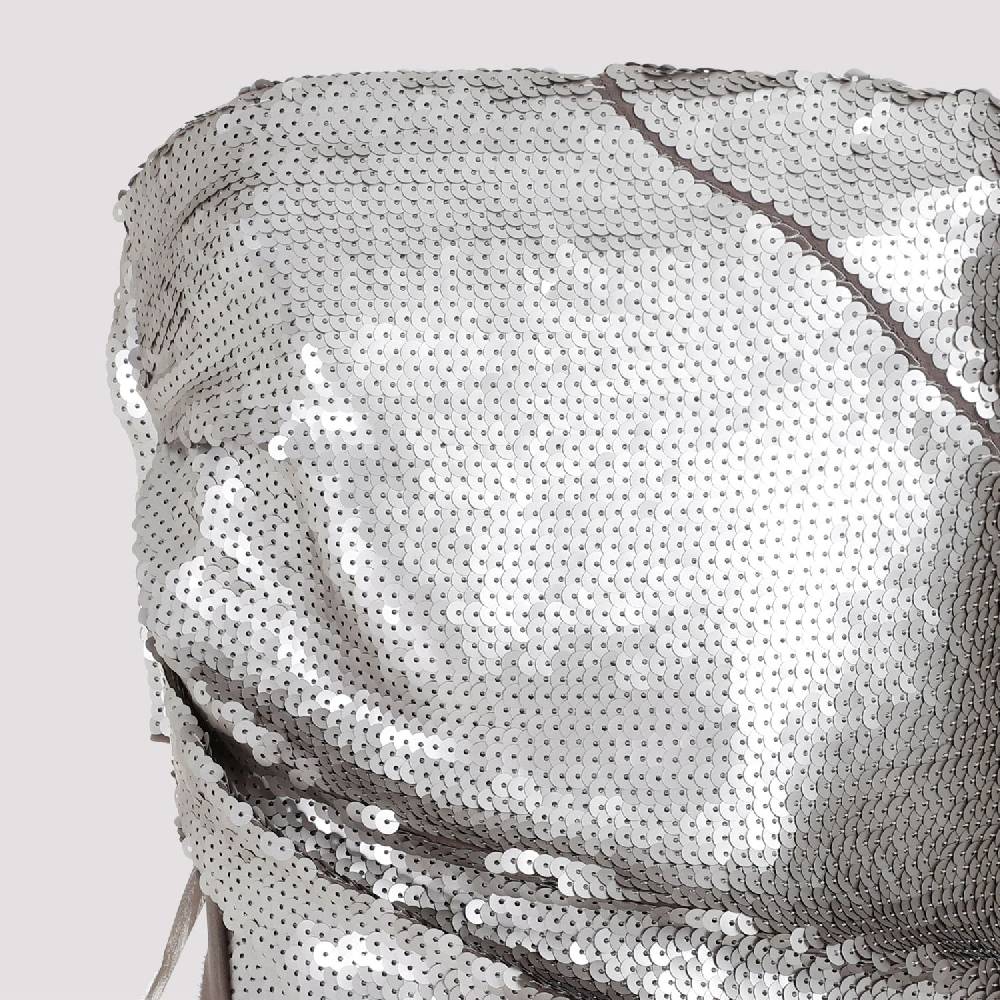 RICK OWENS  Top in Seta Grigio Perla con Paillettes Rick Owens Negozio