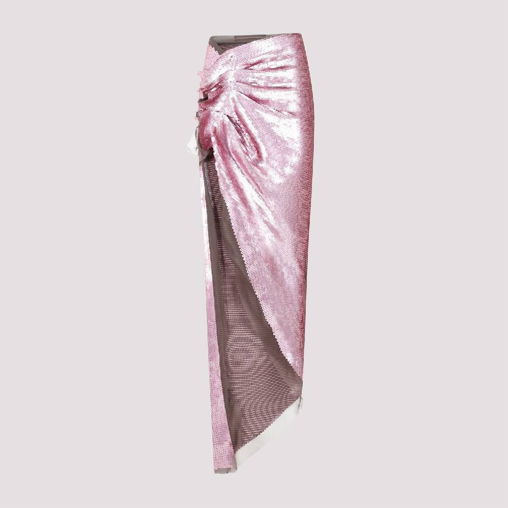 RICK OWENS  Gonna Midi in Paillettes Rosa Polvere di Rick Owens In Saldo