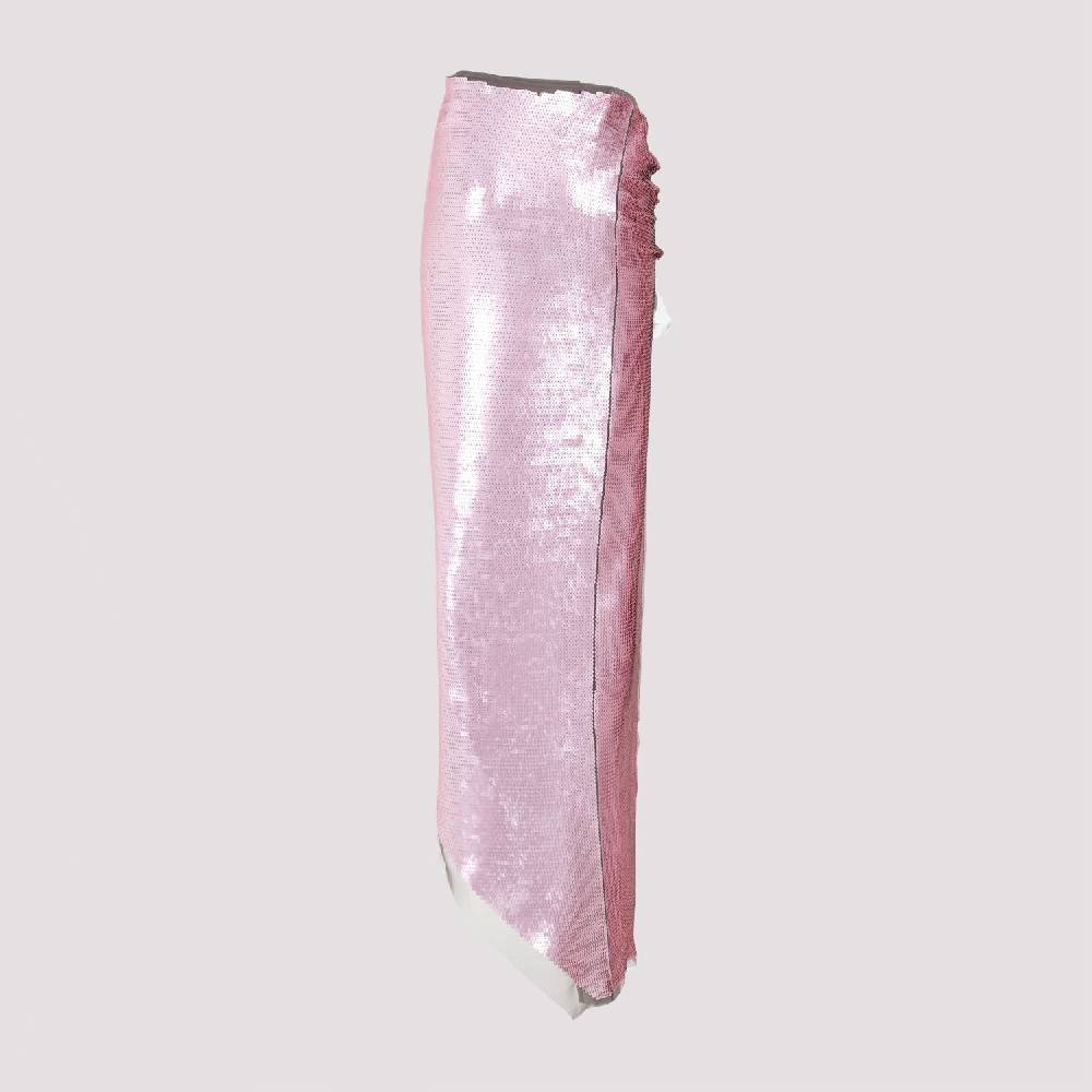 RICK OWENS  Gonna Midi in Paillettes Rosa Polvere di Rick Owens In Saldo