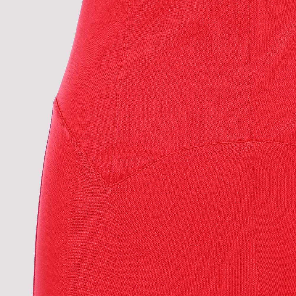 LANVIN  Abito Midi Rosso A-Line Senza Maniche Lanvin Nuova