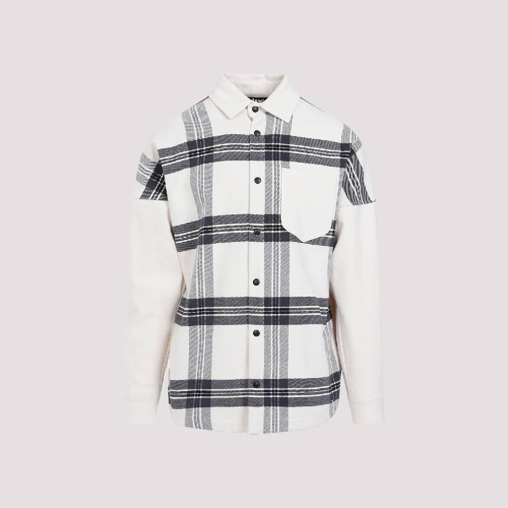 PALM ANGELS  Camicia Overshirt a Quadri Bianco Spento Palm Angels - Uomo 2025