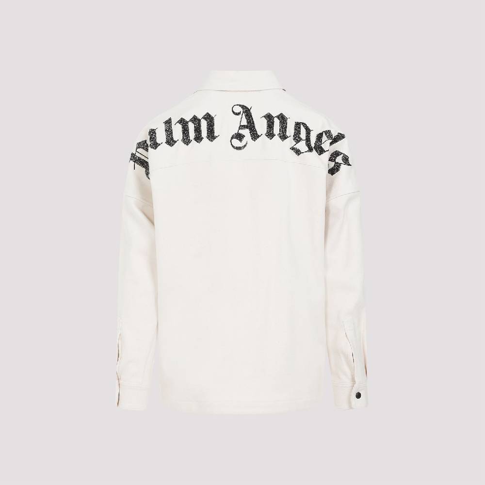 PALM ANGELS  Camicia Overshirt a Quadri Bianco Spento Palm Angels - Uomo 2025