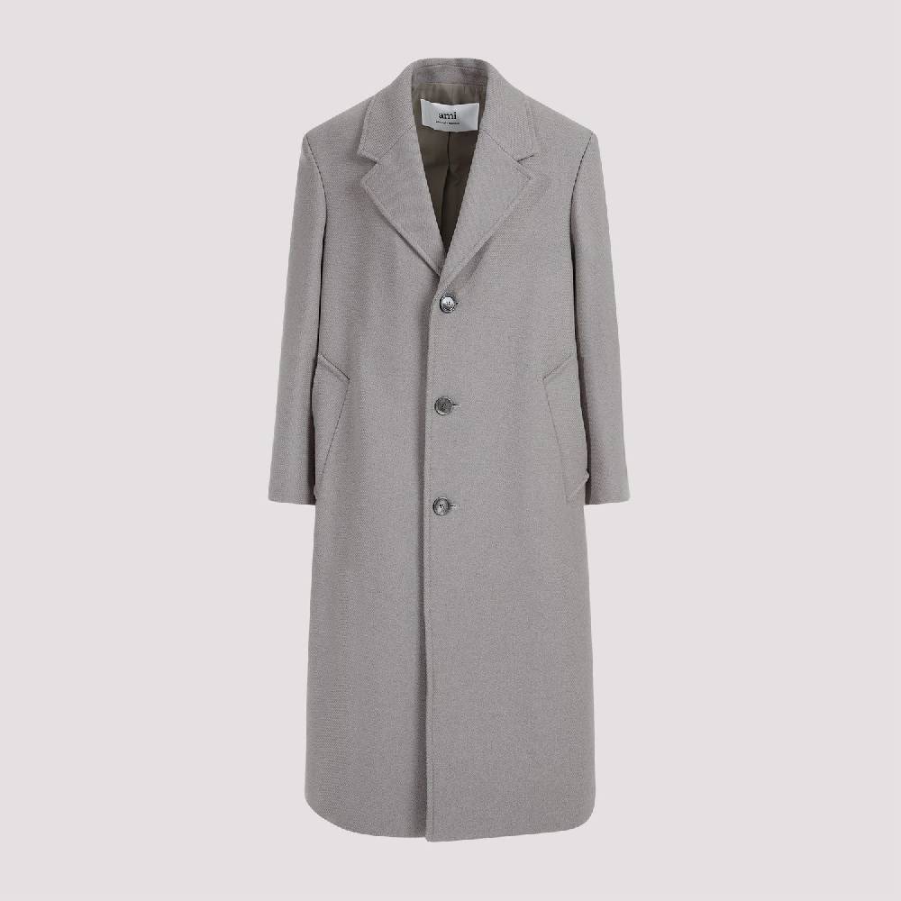 AMI  Cappotto Uomo AMI Taupe in Misto Lana Oversize Vendita